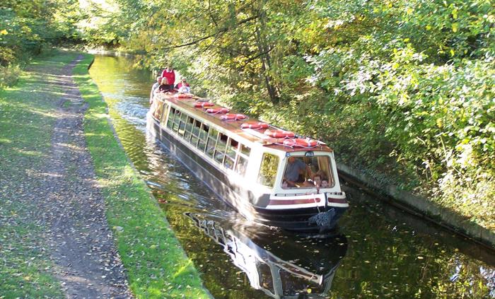 Autumn cruising on motor boat